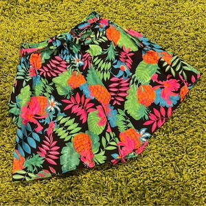 Vintage 80s Hawaiian Floral High Waisted Elastic Shorts